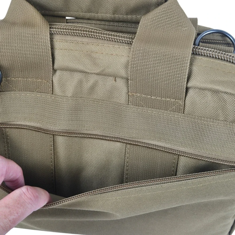 Bulldog Tactical BDT917T Deluxe 2 Pistol Range Soft Bag Tan MOLLE Utility Case
